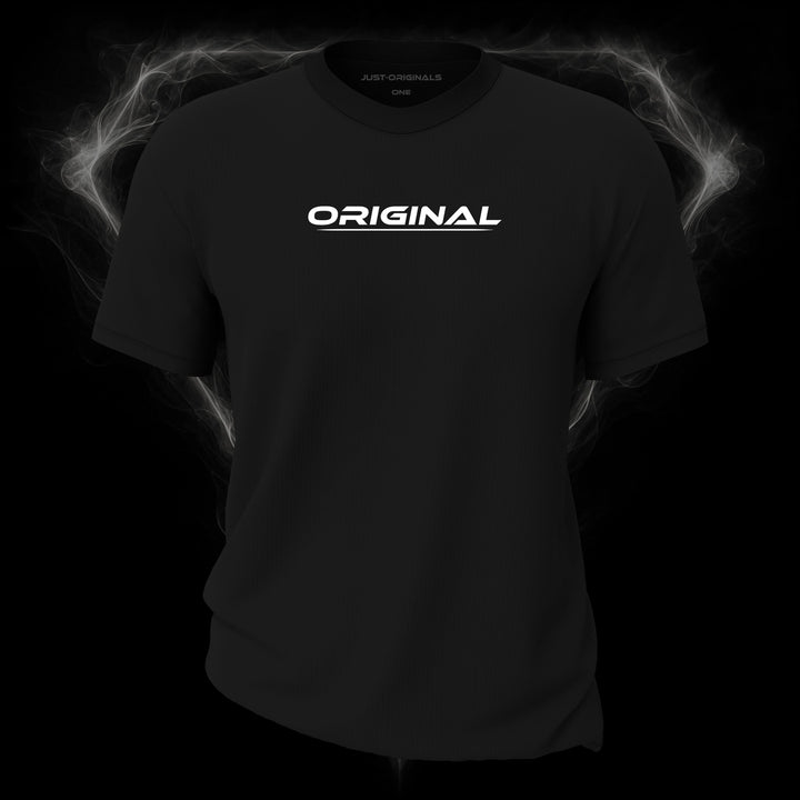 LIFESTYLE ONE Unisex Tee — ORIGINAL I design on BlackPulse™ colorway with white minimal lifestyle typography and white underline.