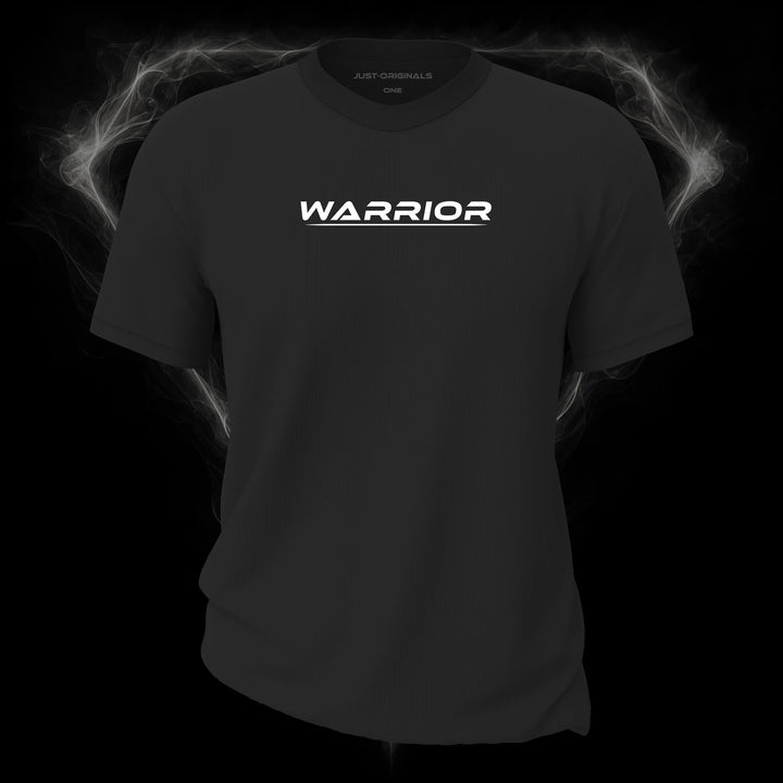 LIFESTYLE ONE Unisex Tee — WARRIOR I design on ShadowPulse™ colorway with white minimal lifestyle typography and white underline.