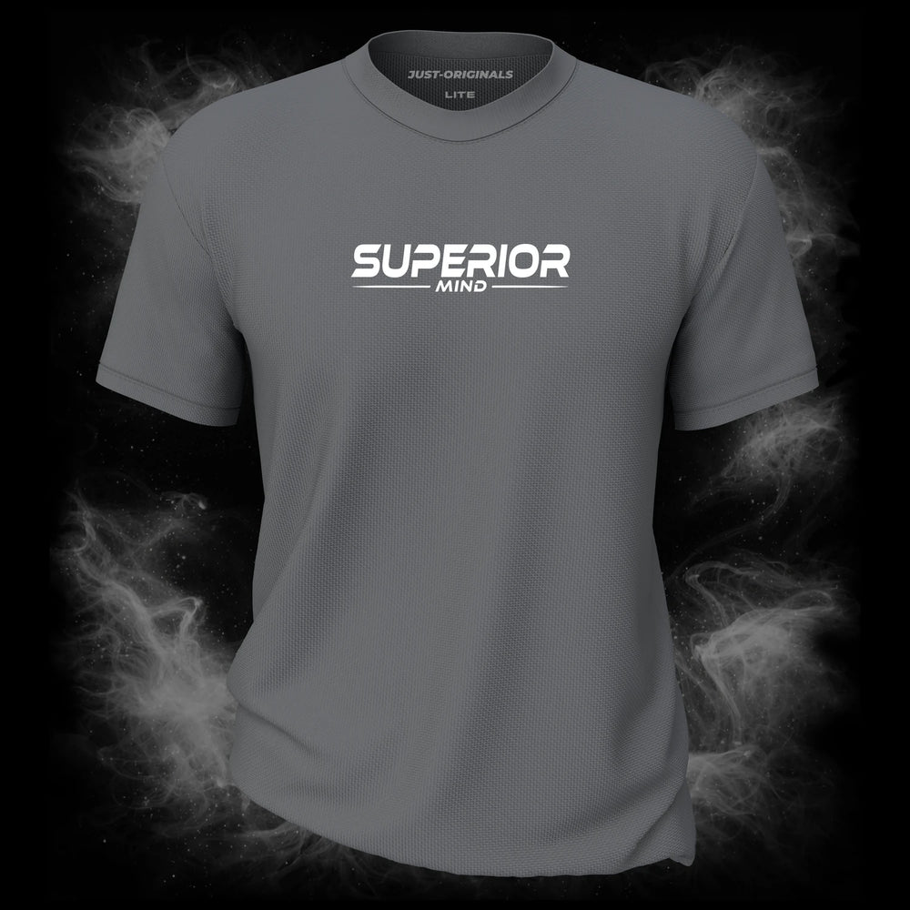 MAXPULSE™ LITE Men Tee – SUPERIOR MIND design on SteelPulse™ colorway with bold white performance typography