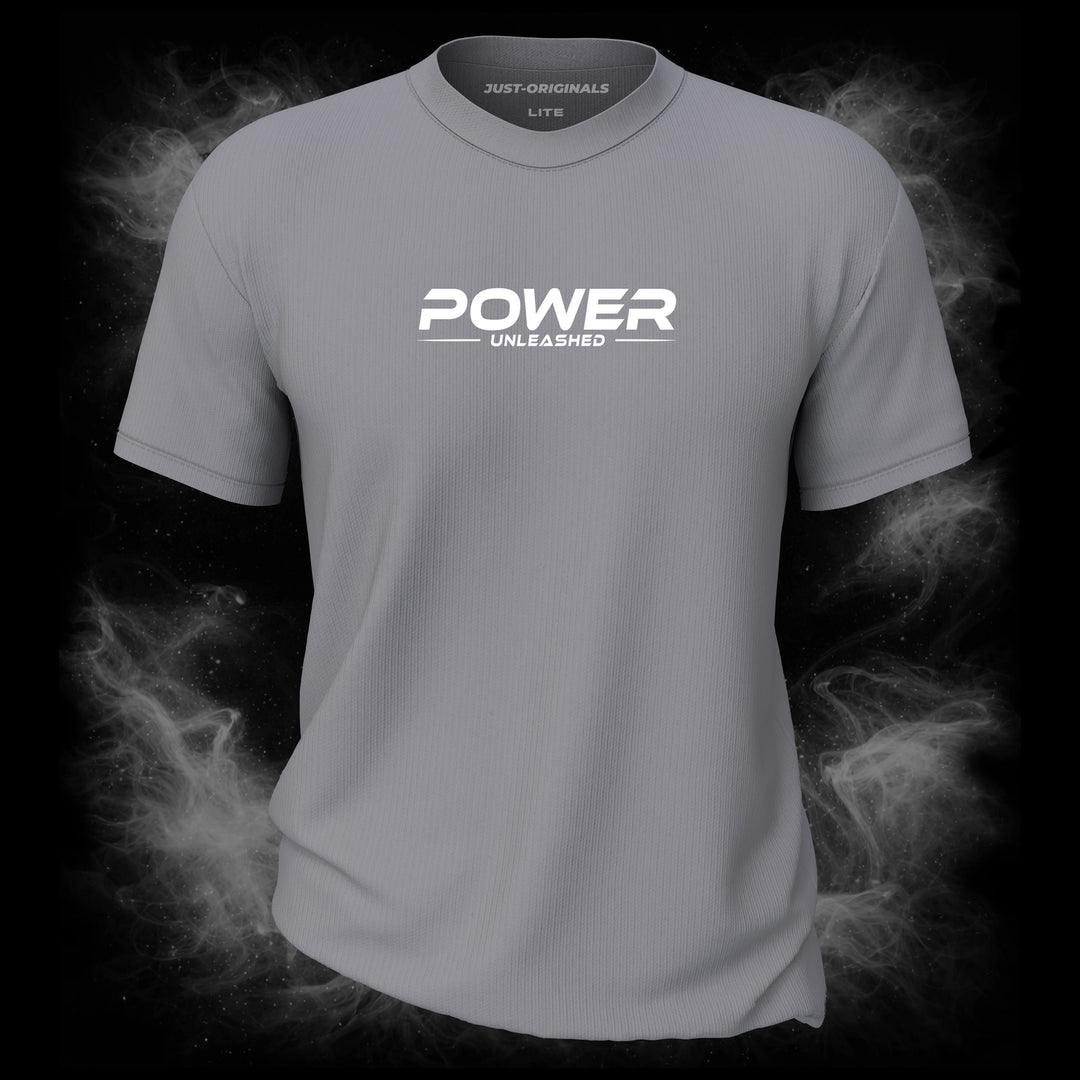 MAXPULSE™ LITE | POWER UNLEASHED | Unisex Tee | White text design on SteelPulse™ shirt | Featured in MAXPULSE™ LITE Unisex Tee