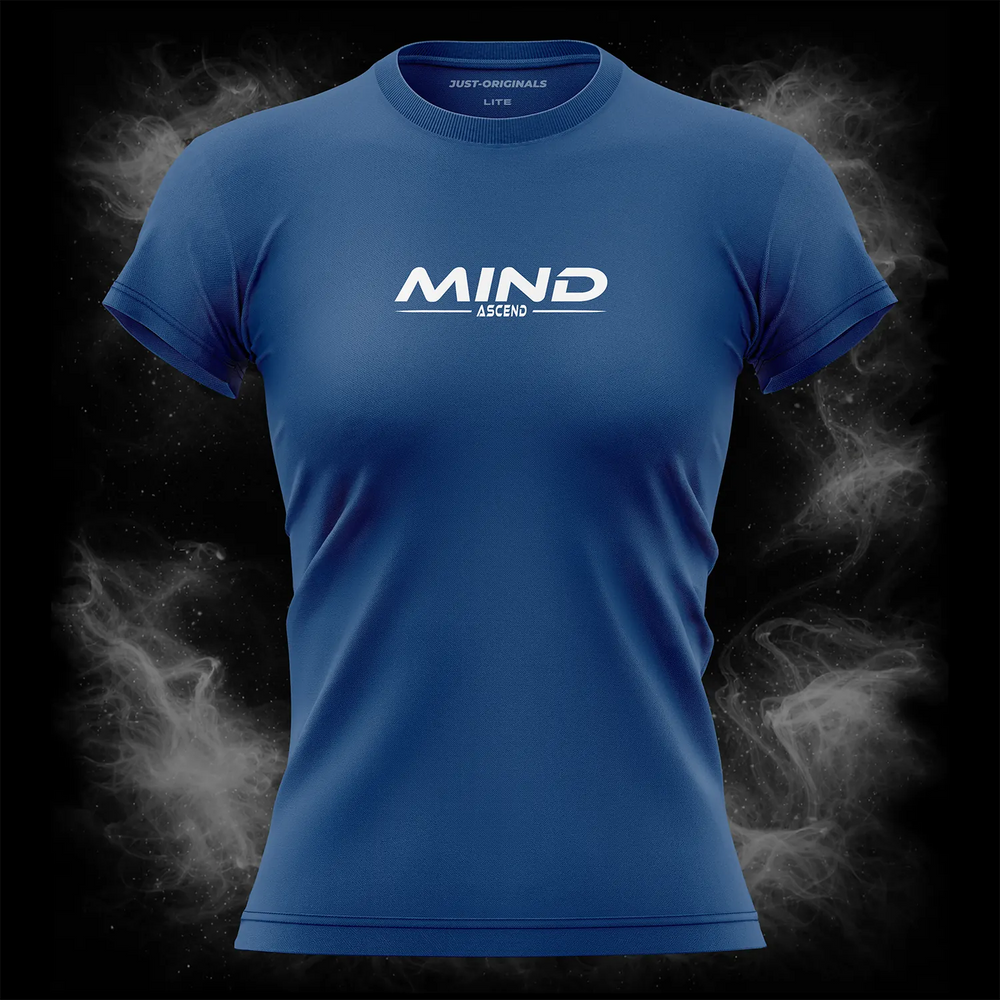 MAXPULSE™ LITE Women Tee – MIND ASCEND design on RoyalPulse™ colorway with white performance typography