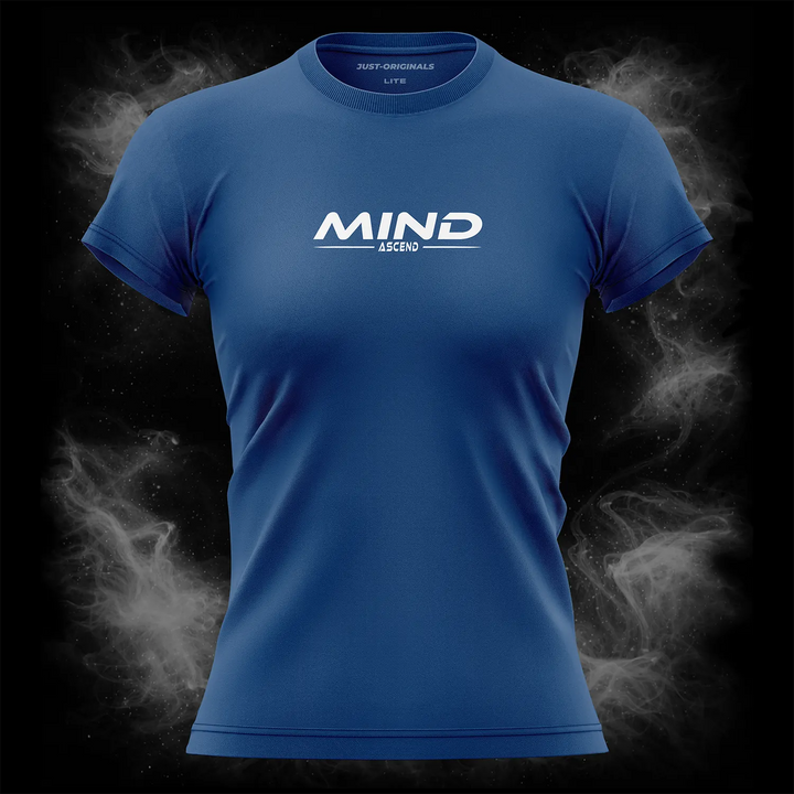 MAXPULSE™ LITE Women Tee – MIND ASCEND design on RoyalPulse™ colorway with white performance typography