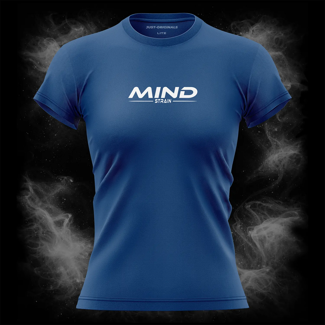 MAXPULSE™ LITE Women Tee – MIND STRAIN design on RoyalPulse™ colorway with white performance typography